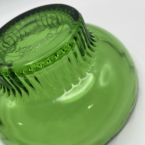 Vintage 50s E.O. Brody M2000 Green Mid Century Glass Bowl Candy Dish Scalloped - Picture 6 of 6